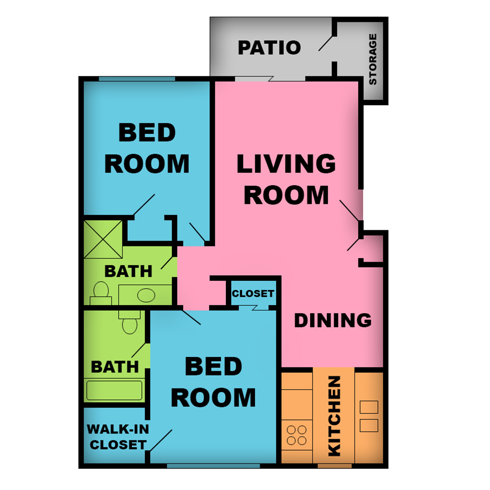 Hacienda Gardens Schematic Floorplans, Rowland Heights Apartments For